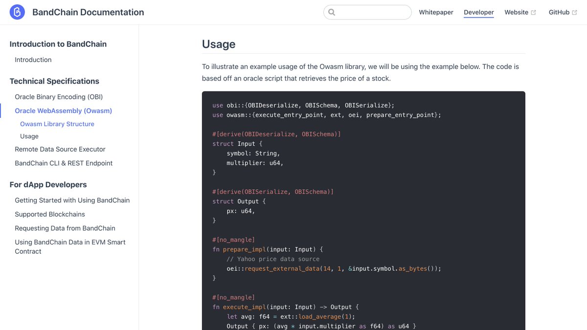 On Data Quality: $BAND is designed to be not only decentralized, but also "transparent". The team has taken serious measure to make sure that ALL the oracle computations are visible to the end users.Every single oracle request has a clear origin. https://docs.bandchain.org/developer/technical-specifications/owasm.html#usage3/