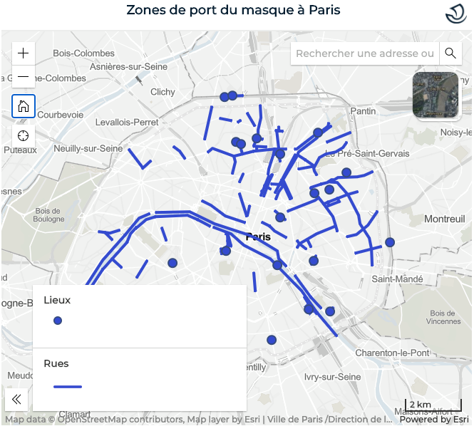 Paris's tweet photo. #Covid19 Le port du masque sera obligatoire à partir de lundi, 8h dans certains secteurs à forte affluence de la capitale.
👉 Voir la carte du détail des rues : https://t.co/ekJYOsc5R9 https://t.co/e05ZqRHUMw