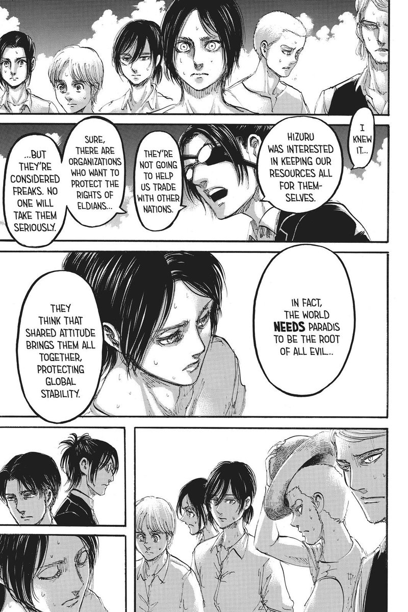 In chapter 107, Hange and Levi confirm that they have to sacrifice Historia and rely on the rumbling. Eren also speaks about how important his friends are to him, which has made people believe that his friends are the ‘main’ reason, for the rumbling, which I disagree with.