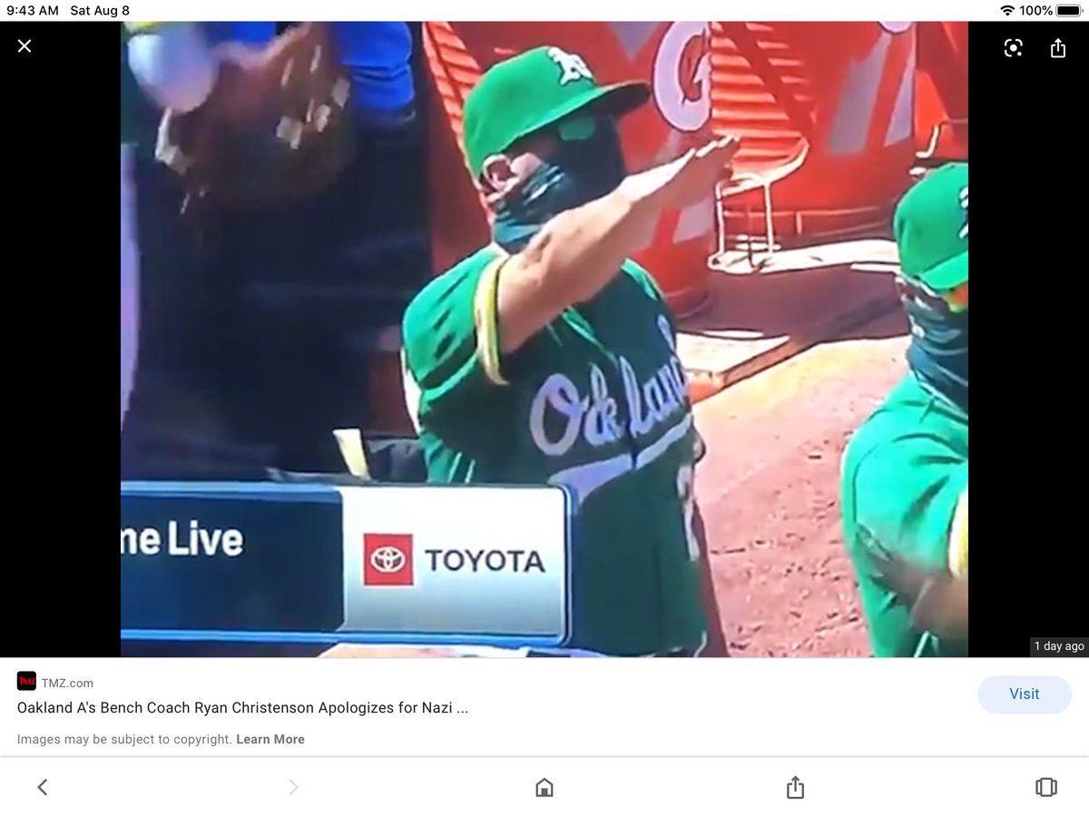tnyfrbs's tweet photo. So now that we can kneel for The National Anthem and salute Nazism #RyanChristenson will HITLER throw out the first pitch opening day in OAKLAND in 2021 #JOHNJFISHER #BillyBeane #davidForst #BobMelvin @Athletics @MLB @MLBNetwork @cnn @FoxNews @msnbc @espn #RobManfred #BoycottMLB https://t.co/NybJTMbN3q