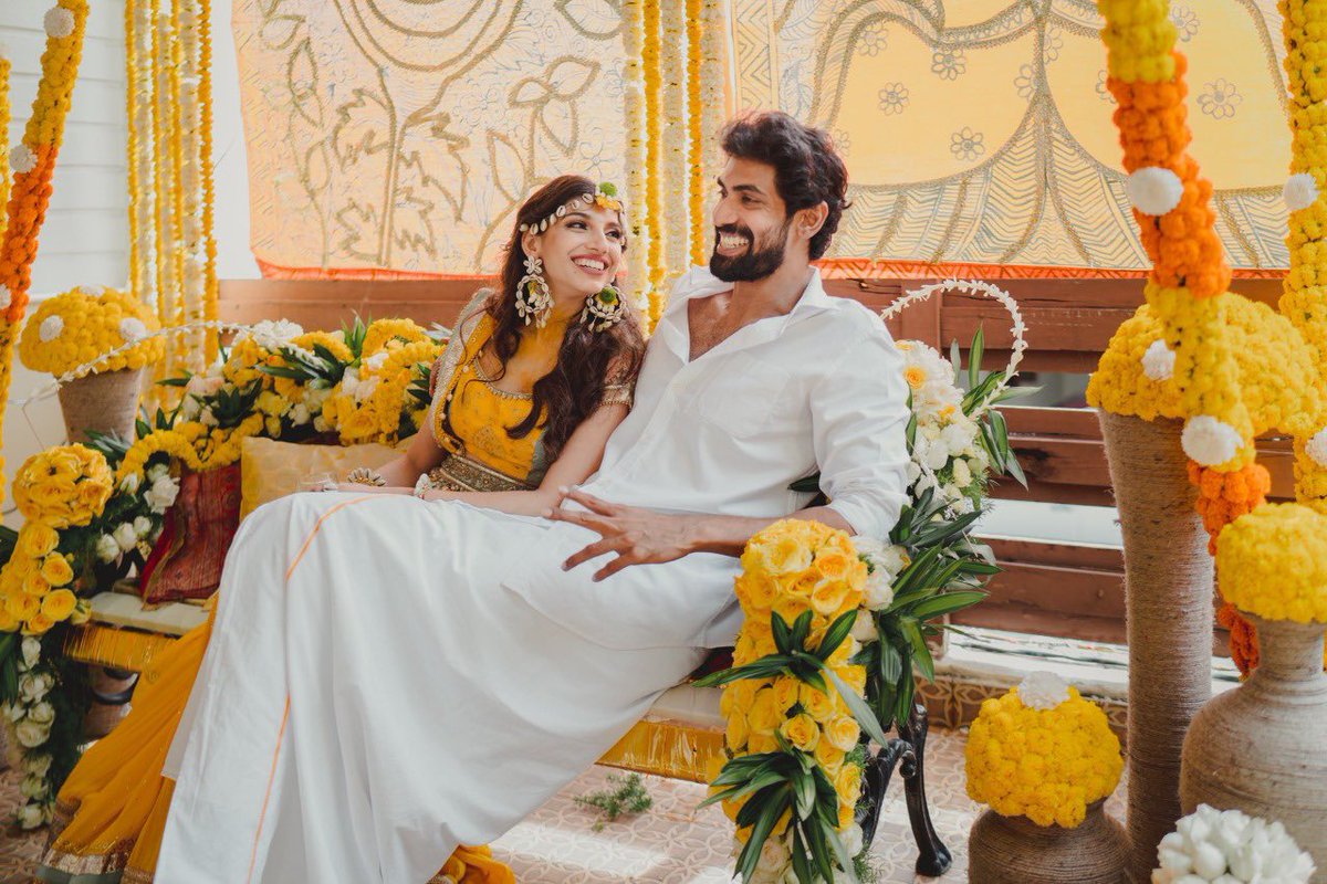 Congratulations on your wedding <a href="/RanaDaggubati/">Rana Daggubati</a> &amp; Miheeka!! Wishing you both a lifetime of love and happiness 😊