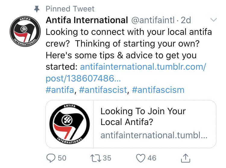 FuturistDog's tweet photo. "Antifa doesn't have an organization. They're not a real thing..."

Also Antifa: https://t.co/40BY3mA83h