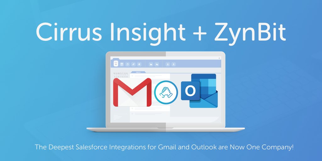 ZynBit's tweet photo. @ZynBit &amp; @CirrusInsight have now merged. 

ZynBit’s product-centric leadership, combined with Cirrus Insight’s market recognition, brings you the most comprehensive email &amp; calendar integration in the #Salesforce ecosystem: https://t.co/ZuDGkmEbXN

#sales #salesengagement https://t.co/6LLeAAQWVJ