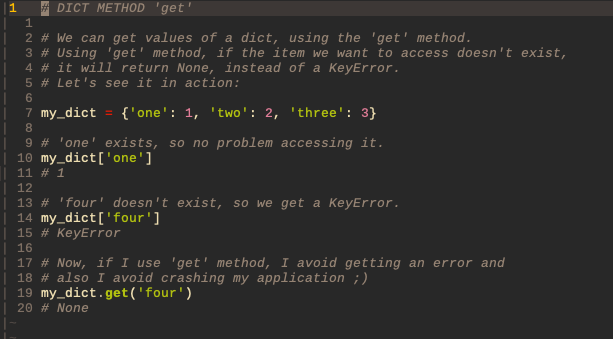 flowfelis's tweet image. Day 28/100 of #100DaysOfPythonTips. Have you got a KeyError while accessing one of your dict values?
-get- method to the rescue!
#Python #Python3 #100DaysOfCode #DEVCommunity #CodeNewbies
