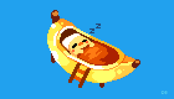 Banana bed for today's <a href="/Pixel_Dailies/">Pixel Dailies</a> theme 🛏️
#pixel_dailies #bed #pixelart #ドット絵