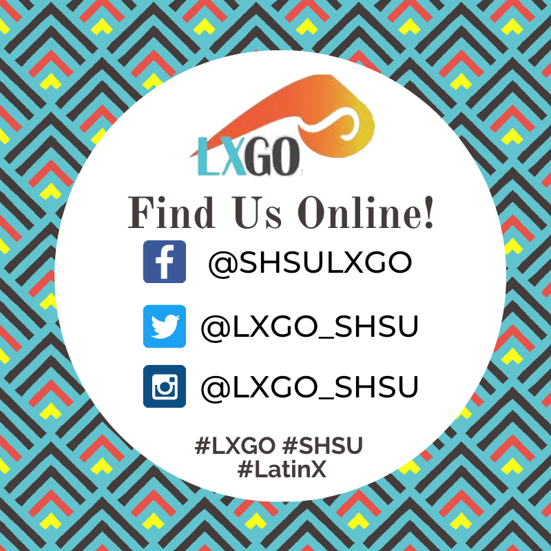LXGO_SHSU's tweet photo. The @SamHoustonState LatinX Graduate Student Organization (LXGO) has just launched our updated social media! Follow us on Twitter &amp; Instagram with @LXGO_SHSU. We are also on FB @SHSULXGO Can't wait to connect with you! #LatinX #LXGO #SHSU https://t.co/FLyqXnjJ4b