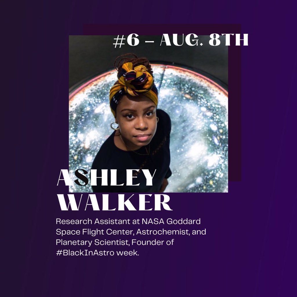 BlueMarbleSpace's tweet photo. On our final day we are highlighting @That_Astro_Chic! While working at NASA’s Goddard, she is also the founder of the #BlackInAstro initiative that began in June. She continuously speaks out on the lack of Black representation within astronomy and fights for social justice. 👩🏾‍🚀🌌 https://t.co/Q86q4fkfng