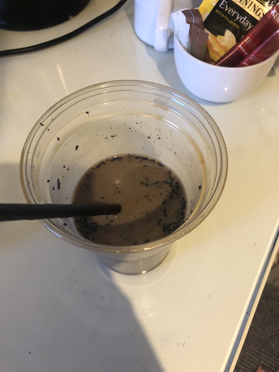 09MillieC's tweet photo. So I’m on holiday in Devon anf just picked up a frappe (from the chiller) in #caffenero Exeter and found loads of rubber in it!!! 🤢🤢🤢 https://t.co/r8r3K6kHQ6