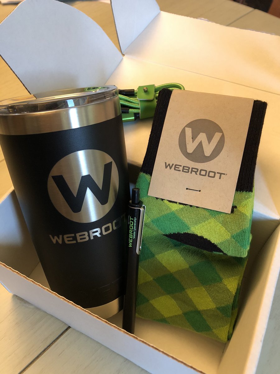 KristenRBeatty's tweet photo. Thanks for my awesome merch, @Webroot! We are thrilled to be in partnership with you at @pax8! #cloudwingman #webrootpartner #distributionredefined https://t.co/of8G3izm2f