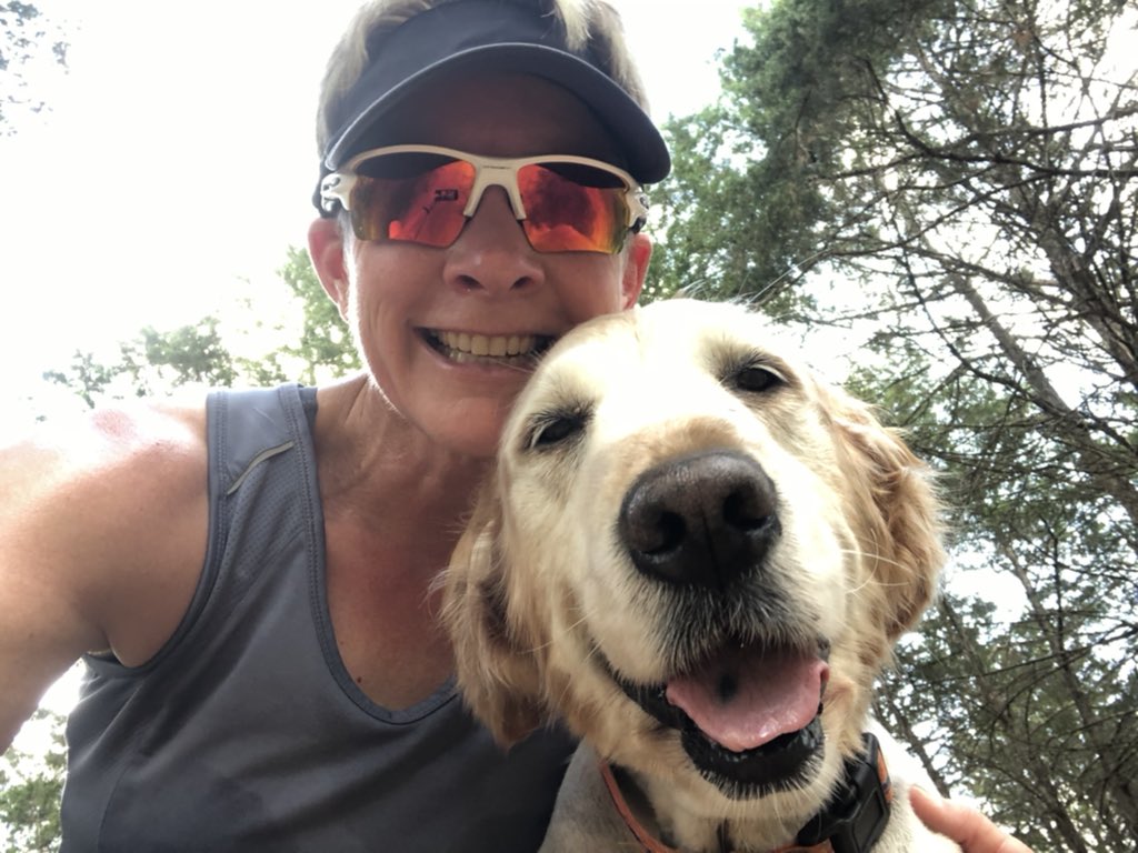alm1969's tweet photo. All smiles at the end of 7 miles! Sundance started and then finished the run with me but otherwise she took to the shade of the porch. ❤️ 🐶 

Have a great day everyone! ☀️ 

#LifeisGood #LifeisGolden #happinessisasmilingpup
#dogdaysofsummer #porchview https://t.co/Dak8y8ttnb