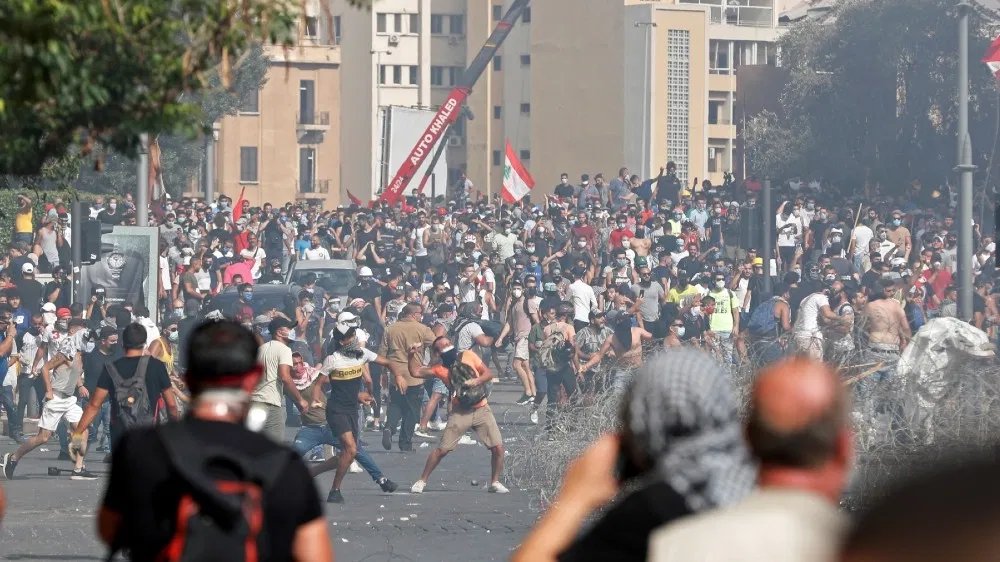 At least 22 demonstrators have been transported to nearby hospitals from Beirut’s protest site, the Lebanese Red Cross said, adding that 87 others are being treated at the scene in Martyr’s Square.