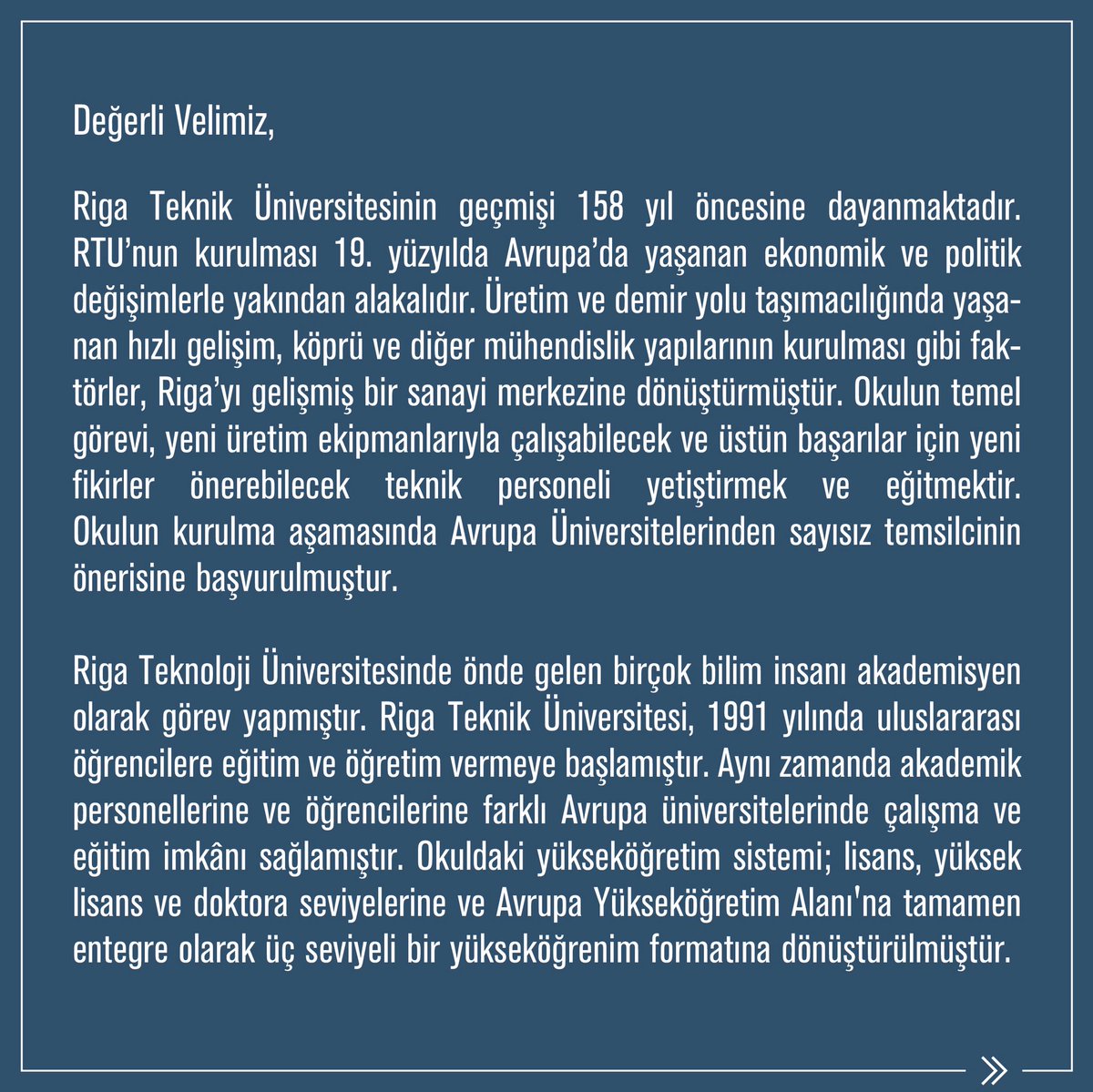 mektebimkoleji's tweet photo. Avrupa'nın mühendislik eğitimde öncü  Riga Teknik Üniversitesinden Mektebim Koleji öğrencilerine Avrupa'da okuma fırsatı

#Mektebim
#GelecekBenim https://t.co/6SOzTe8qrs