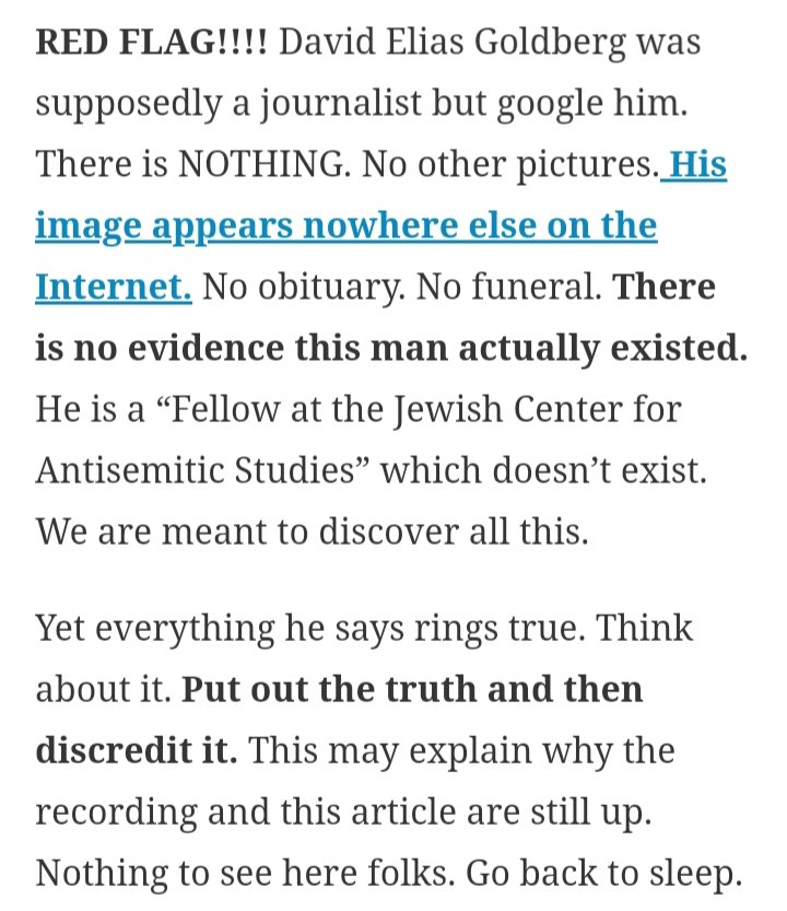 (16) Again... Why would the system try so hard to stop HCQ, if that system wants us to take it?The Goldberg recording says Trump is a jew & [deep state]. Then why is the system trying to stop him?Can we trust Mr. Goldberg? 