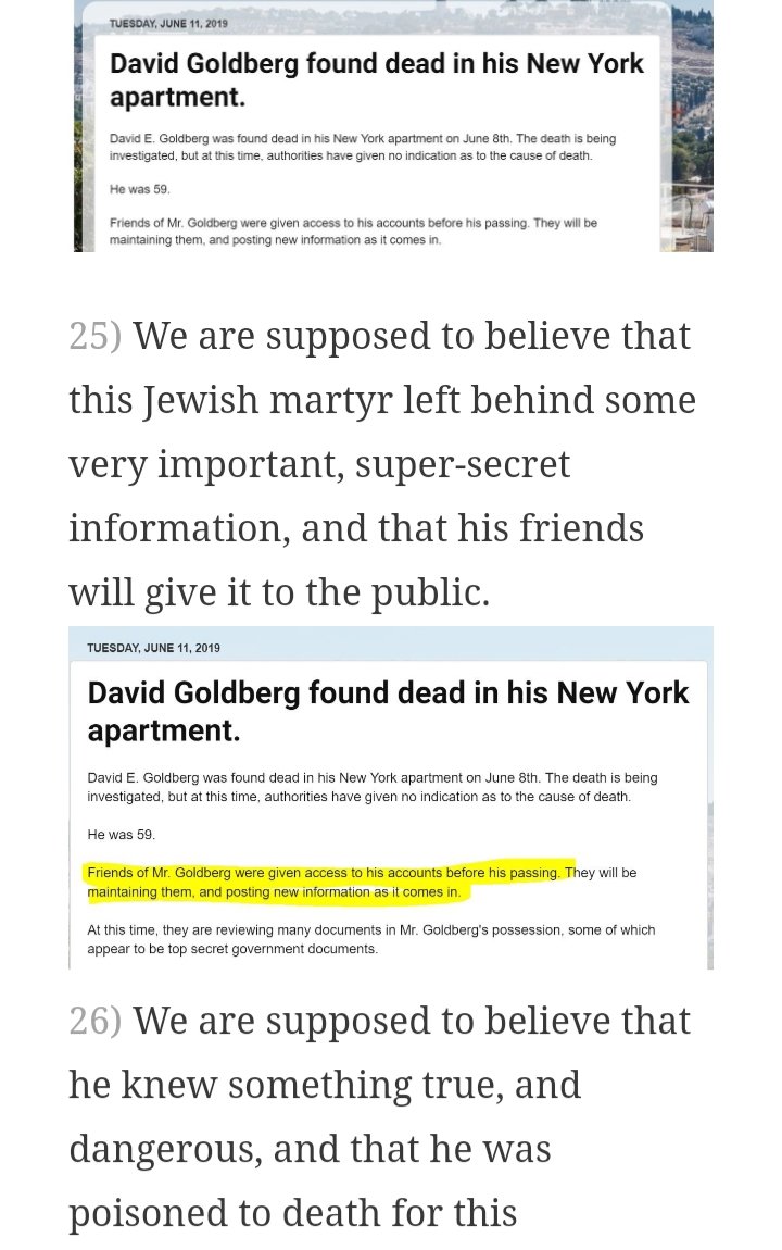 (16) Again... Why would the system try so hard to stop HCQ, if that system wants us to take it?The Goldberg recording says Trump is a jew & [deep state]. Then why is the system trying to stop him?Can we trust Mr. Goldberg? 