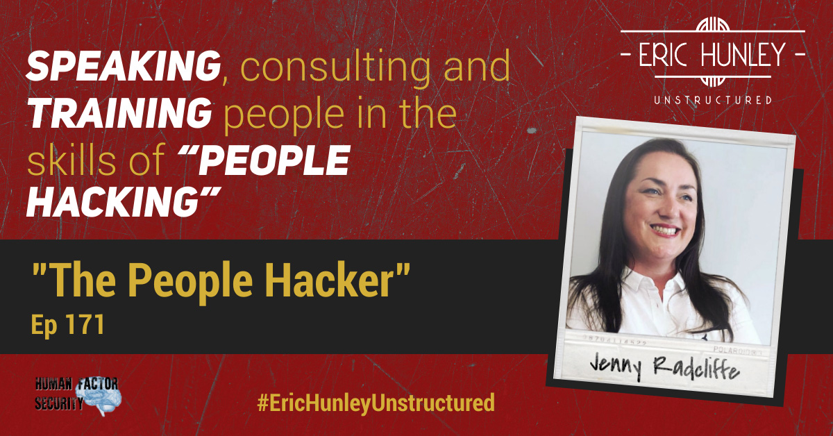 bb_timeout's tweet image. RT @Jenny_Radcliffe: RT @unstructuredp: Eric Hunley has a Unstructured Interview with @Jenny_Radcliffe "The People Hacker" who trains people in the skills of #PeopleHacking @hunleyeric #EricHunleyUnstructured @unstructuredp #PodernFamily #Podcast …