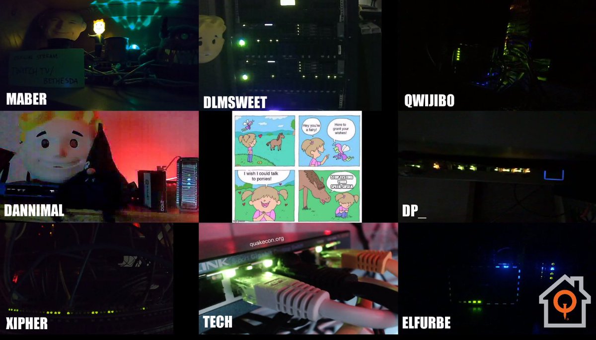 QuakeConNetwork's tweet image. While our job at #quakecon is a little easier this year, we still wanted to share some glorious blinking lights and speed test memes with our dozens of loyal fans. Join us on Twitch!

twitch.tv/qcnoc