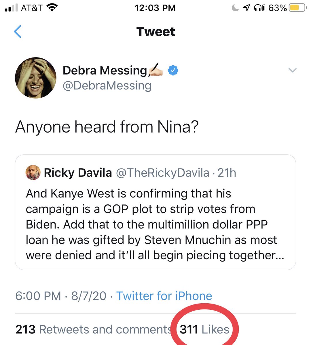 jwdenvir's tweet photo. @DebraMessing anyone heard from anyone who likes debra messing or cares what she has to say? https://t.co/N13yBL3IYH