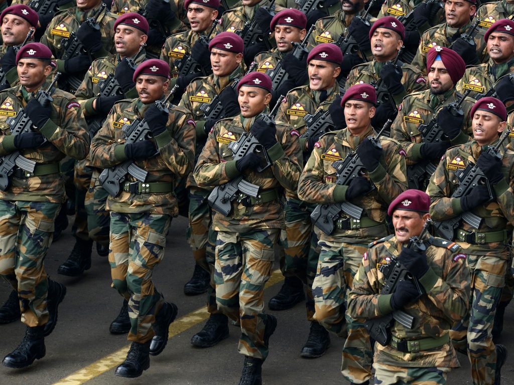5)IndiaBudget: $50 bnActive frontline personnel: 1,325,000Tanks: 6,464Aircrafts: 1,905Submarines: 15As per 2015 Credit Suisse report, Indian Armed Forces is the world's 5th-most powerful military whereas 2020 GlobalFirepower report lists it as 4th most-powerful military.