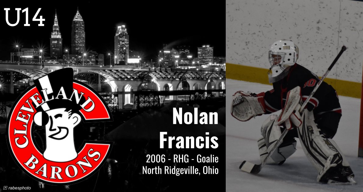Starting our 2020 season player announcements with U14 goalie, Nolan Francis. <a href="/T1EHL/">Tier 1 Elite Hockey</a> <a href="/usahockey/">USA Hockey</a> #GoBarons 🥅