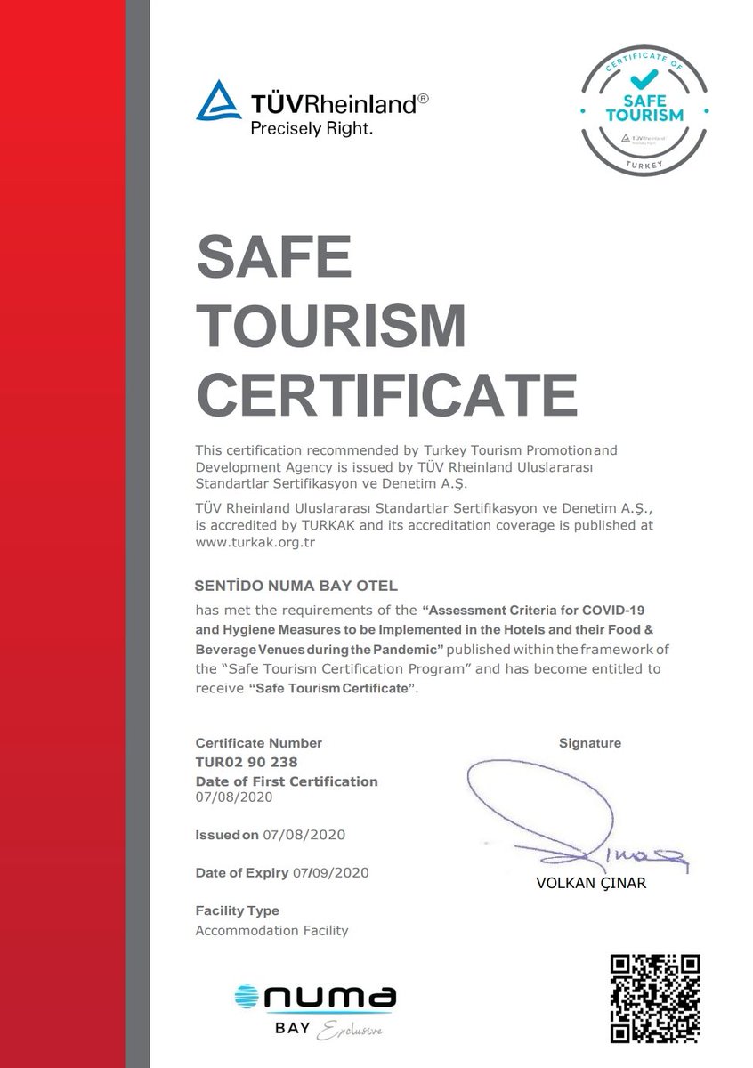numa_bay's tweet photo. We are proud of the announce that we get our  Safe Tourism Certificate  #safetourism #safetourismcertified #safeplanet #alanya #numahotels #numakonaktepe #numabay #goturkey #tatil #yaztatili #travelgram #travelblogger #family #aileoteli #yaztatili #healthy https://t.co/UQItoz0guO