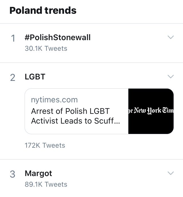 Refraining from posting pictures from the demonstrations that are happening right now due to safety concerns. We're fighting for our rights. #PolishStonewall has been trending at no 1 for hours now. We're also gaining exposure internationally. #MuremZaMargot #MuremZaStopBzdurom