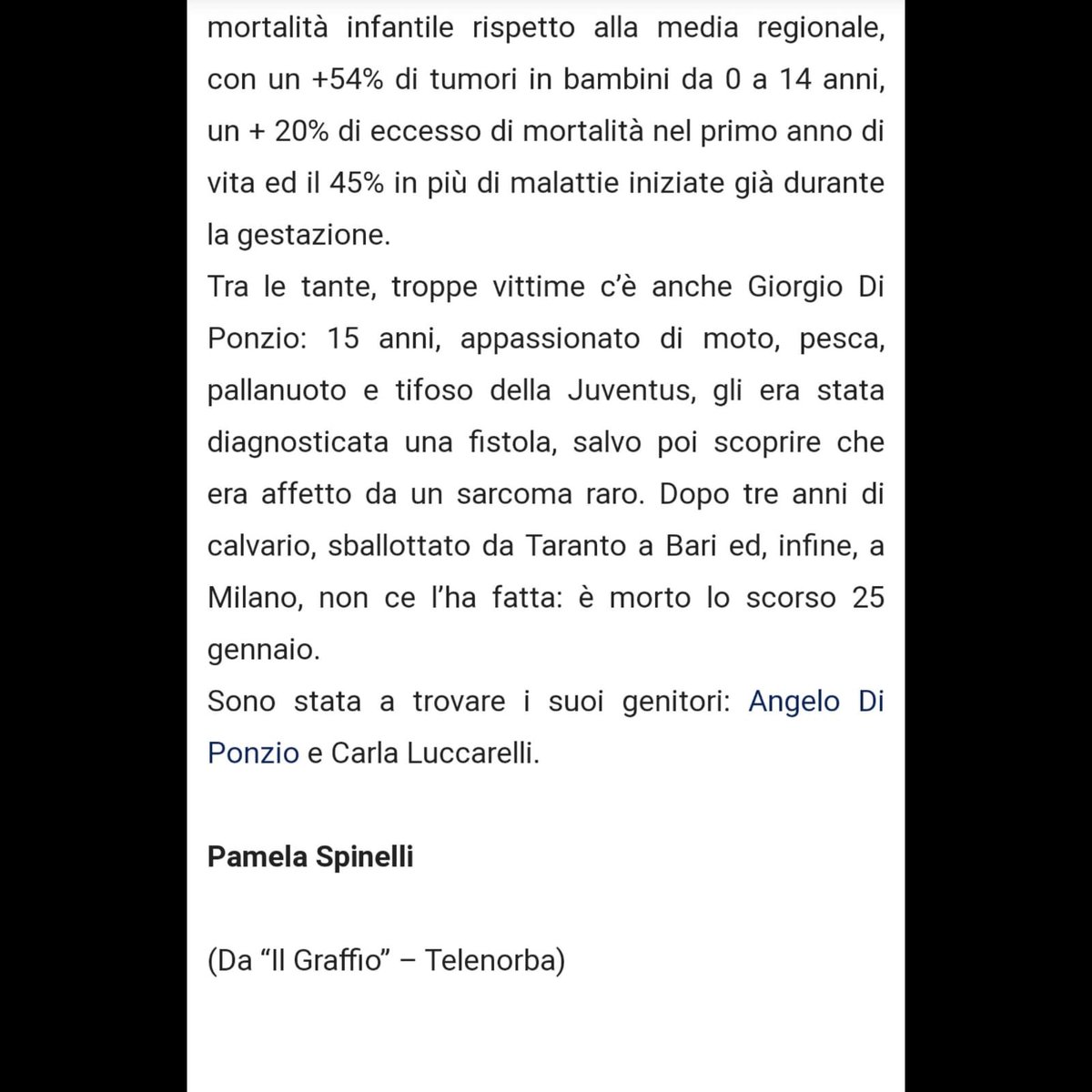 FacciamoRumore's tweet photo. Questi non sono banali numeri.Queste sono persone che vivono a Taranto.
La Fondazione Giorgio Di Ponzio vuole porre le basi per un centro di ricerca.
Poiché SOLO su Taranto si regista un tasso di incremento del +21%di tumori infantili sulla media nazionale
https://t.co/uHKaBnJfK8 https://t.co/LQzrkYBmIC