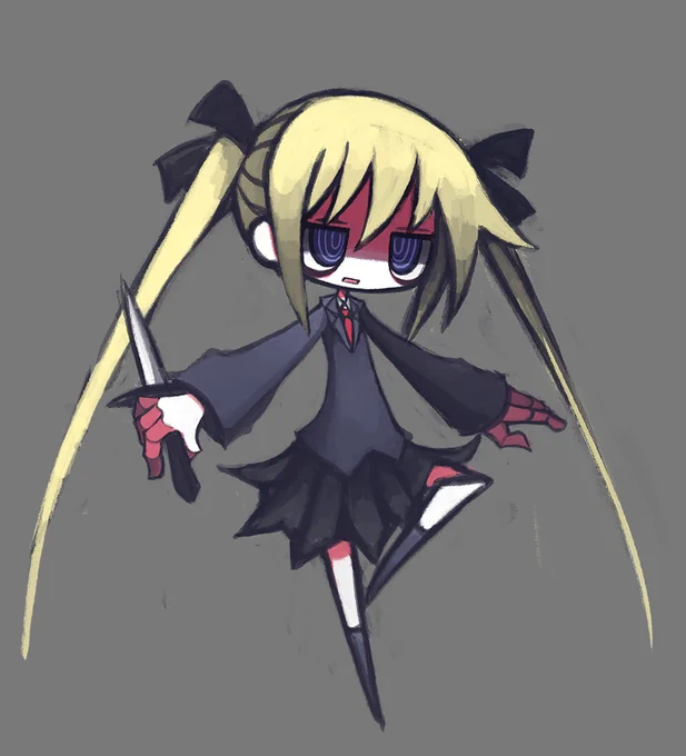 命を刈り奪る構えをしたソーニャちゃん 