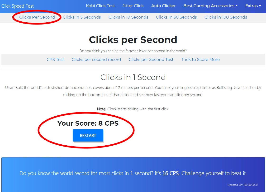 The CPS Test 5 Seconds: How Fast Can You Click?