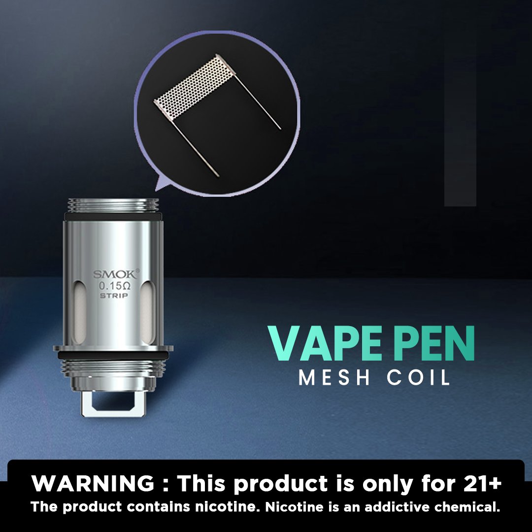 smokdeal's tweet photo. The SMOK Vape Pen Mesh Coils feature an aesthetic with an extended design, equipped with quad wicking ports for speedy and steady wicking. 
Only @ $20 
.
https://t.co/P3Q2kGYZcD
.
#vape #coils #smok https://t.co/9CHXkovzYx