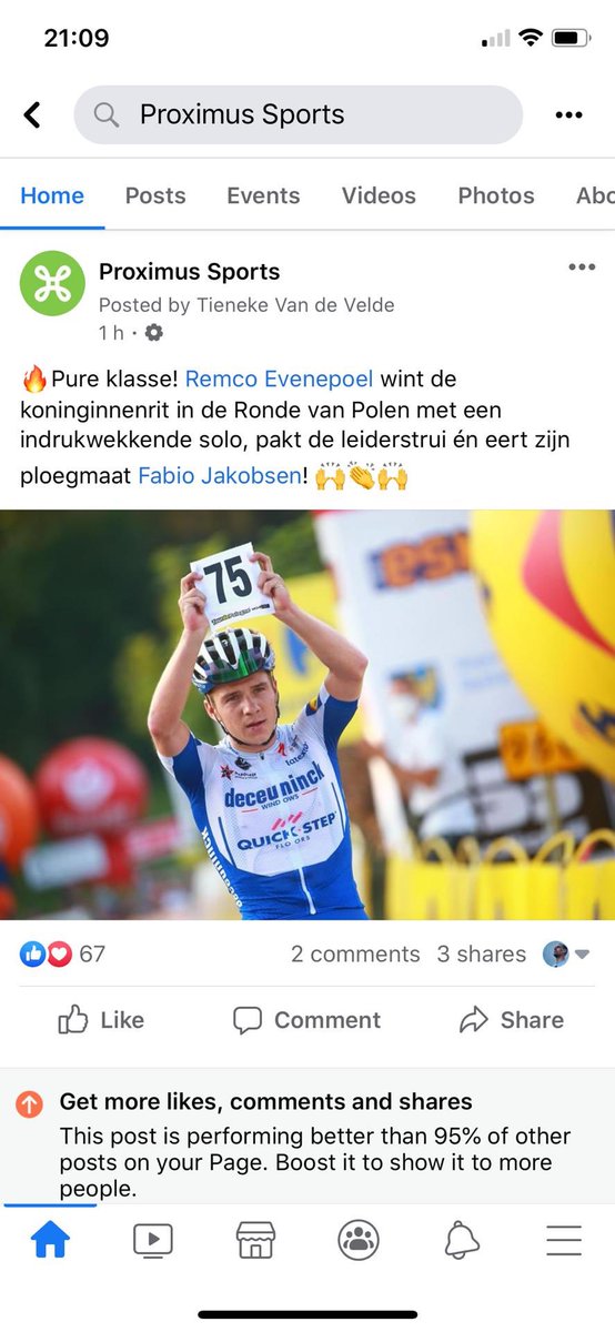 VertheT's tweet photo. @stijnvlaeminck @proximus @EvenepoelRemco Hi Stijn.. bedankt om ons te vermelden.. nooit slecht.. maar zoals uw screenshot doet vermoeden was dit een autotranslate van Facebook, we hadden weldegelijk een NL post... Lets report this to Facebook.. https://t.co/IBU09bnFtS