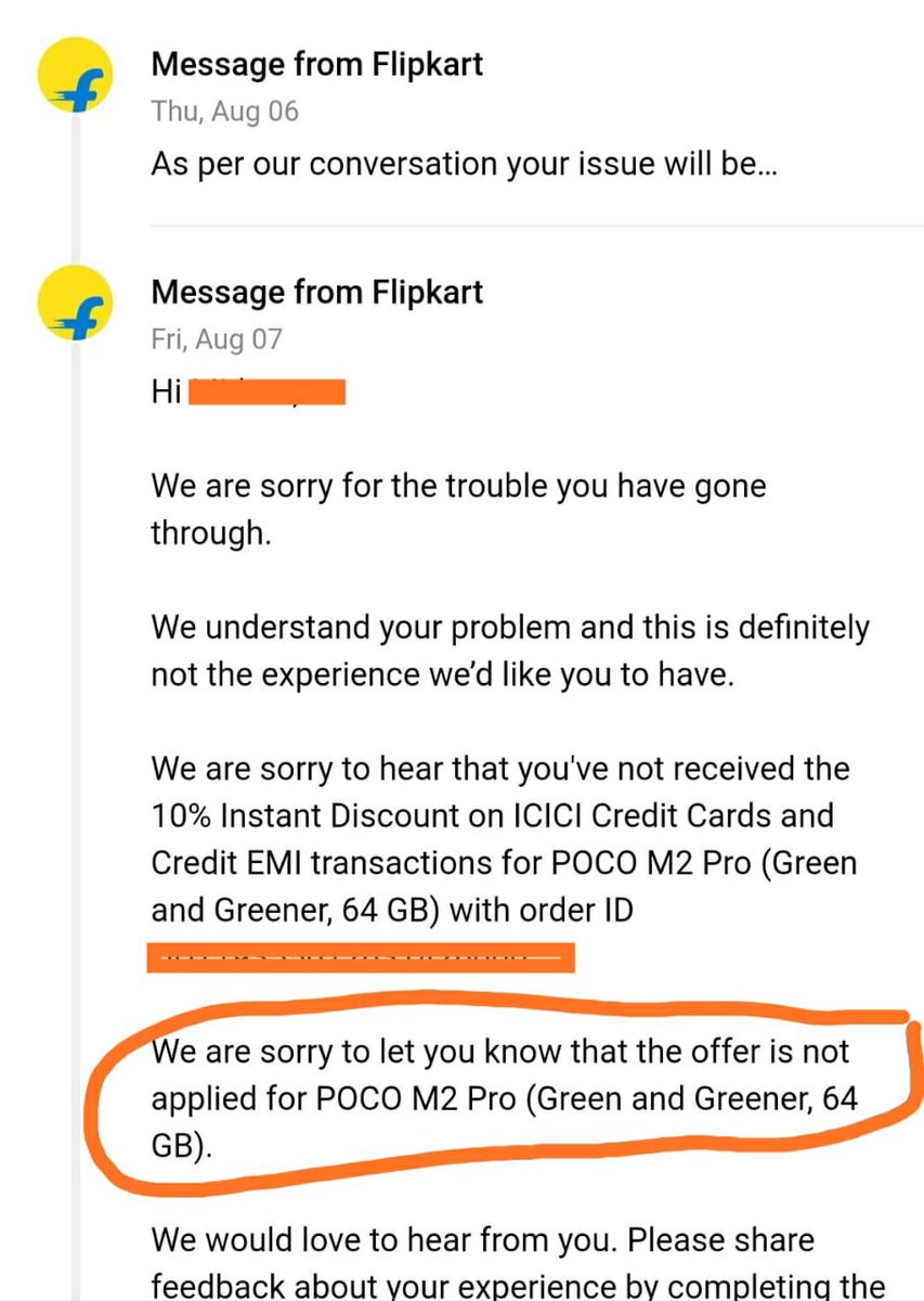 ItsMe_fnk's tweet photo. @Flipkart @flipkartsupport
@ICICIBank_Care 
This not fair. I brought this because of offer only. Now you people deny it. I felt like cheated. It was flash sale i did get time to check on that moment https://t.co/iEl2ngBILN