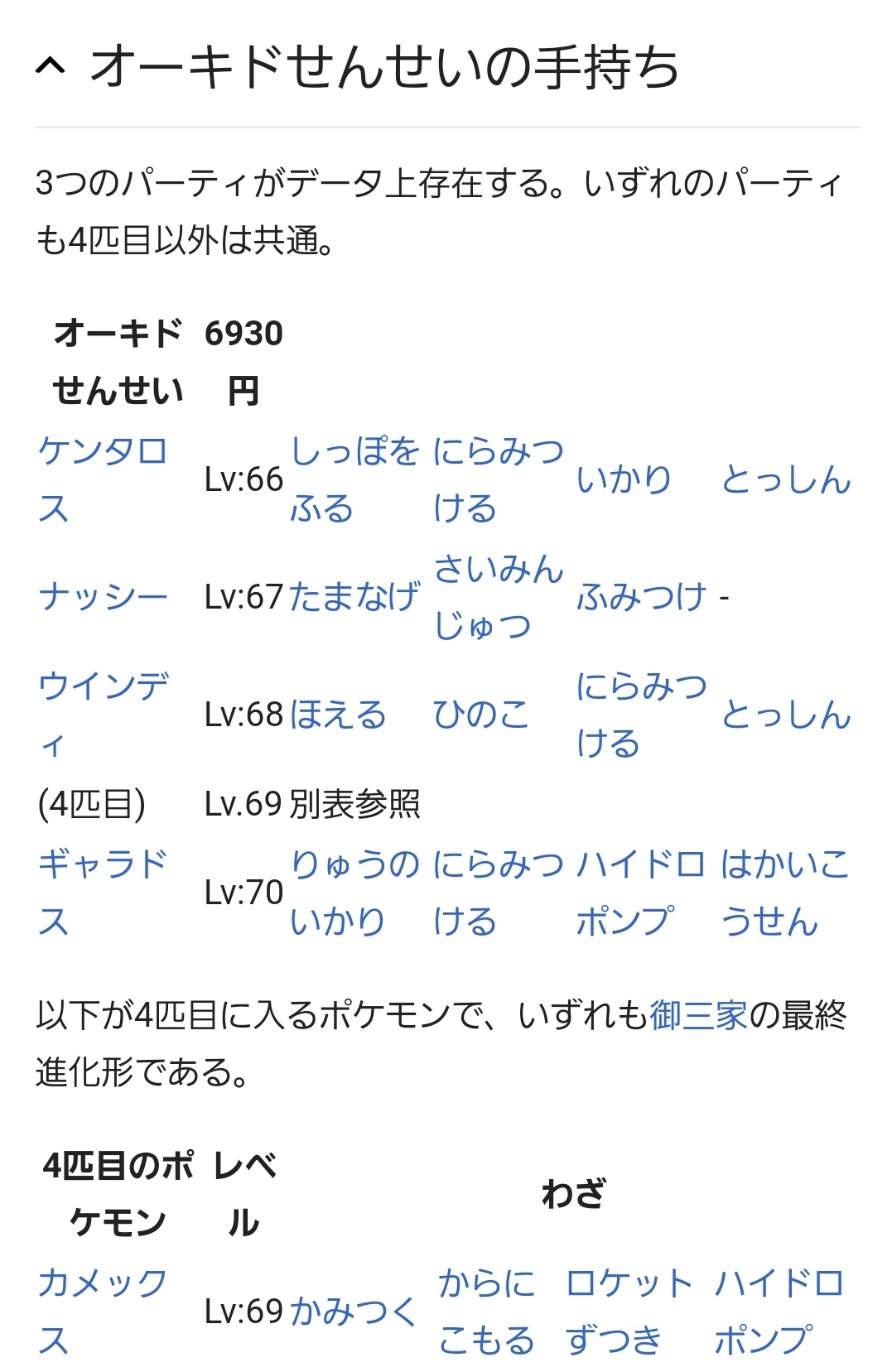 シャワーズゆうこ V Twitter ギャラドスといえばオーキドはかせの切り札ですね データはソフト内にあります ボツになってしまいましたが 本来殿堂入り後に対戦できる予定だったのでしょうね もしくは 図鑑完成後