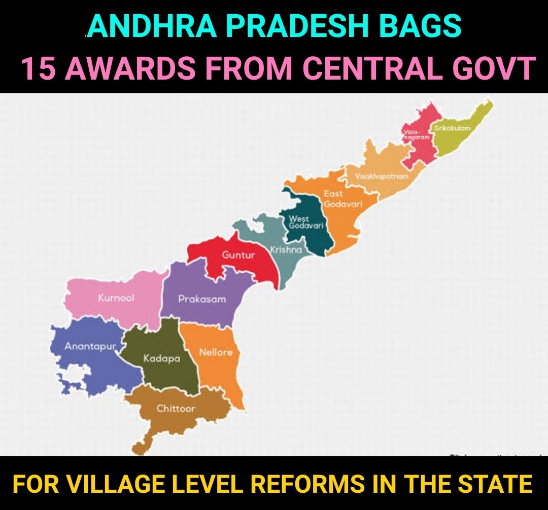 Justice_4Vizag's tweet photo. #AndhraPradesh Bags 15 Awards For Village Level Reforms
AP has received these honours as a part of annual awards given by the Central Panchayati Raj Department at the national level for the year 2020
#YSJaganGovernance #VillageReforms
https://t.co/xJz0nQkIjS https://t.co/pZpXyDcbnz