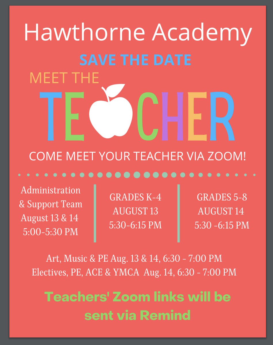 Save the Date! Zoom links are coming soon through Remind. Coming late? That's ok. Every 15 minutes, a new session sill start.  Can't wait to see you!