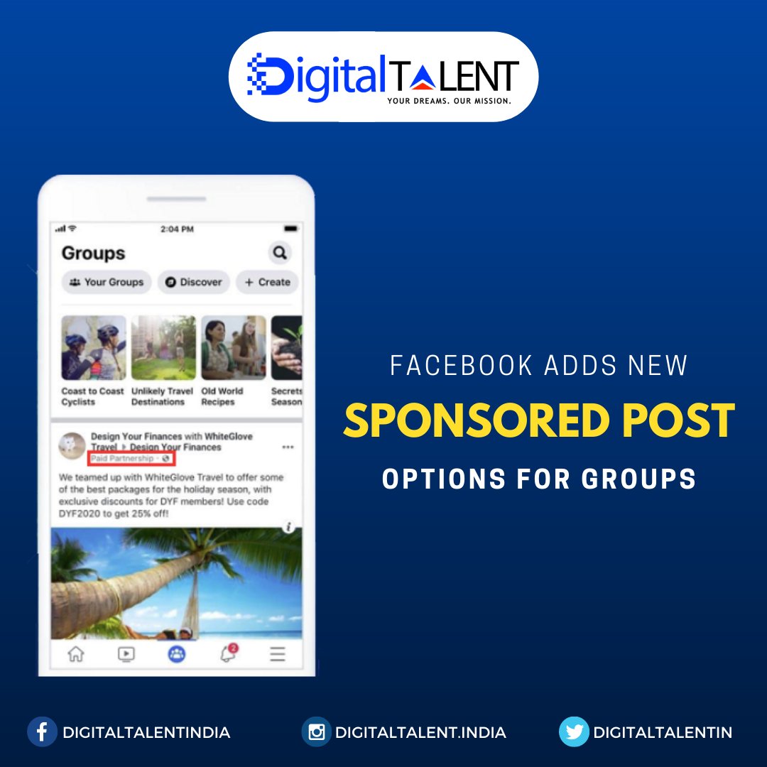 DigitalTalentt's tweet photo. Facebook's looking to add another potential revenue pathway specifically for group admins, with new brand partnership posts.
#facebook #facebookgroup #facebookgroupads #sponsoredpost #digitalnews #digitaltalent https://t.co/vyiXeRBVCw