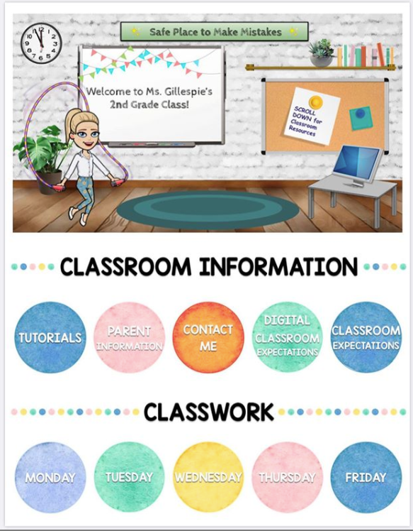 alohain5th's tweet photo. Working on my #virtualclassroom website/ Schoology page. Classroom setup is so different this year! Who else is starting off with remote learning? Thanks @melicety for the fun classroom buttons to add to @Schoology ! #2ndgradeteacher  #edtechteamonline https://t.co/pW0AgZO4vj