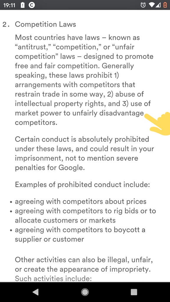 This is #GrowthHacking of the worst kind by <a href="/google/">Google</a> <a href="/GoogleDE/">Google Deutschland</a> @GCPcloud ! What does #googlemeet - a video chat - do in an e-mail app??! Stop this #bloatware and obey your own code of conduct §VII.2 : abc.xyz/investor/other…