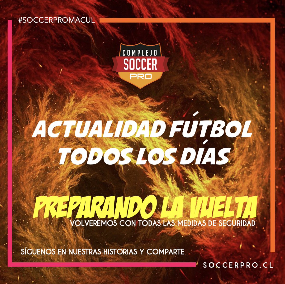 SOCCERPRO_CL's tweet image. COMPARTE Y SIGUE NUESTRAS HISTORIAS TODOS LOS DÍAS 📱

Actualidad del fútbol e información de nuestro complejo, que se está preparando para una vuelta responsable y con todas las medidas de seguridad para la salud de todos ⚽️

#SoccerPro #macul #santiago #chile #futbolito RT