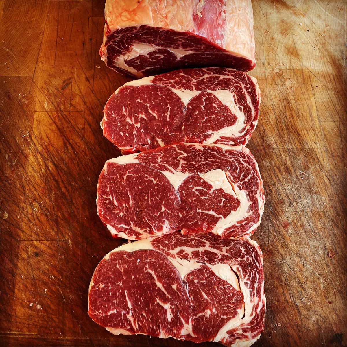 billycarey1's tweet photo. The jewel in the crown. Dry aged Scottish Shorthorn ribeye steak @ArtisanButchery https://t.co/yH3DwfmsKr
