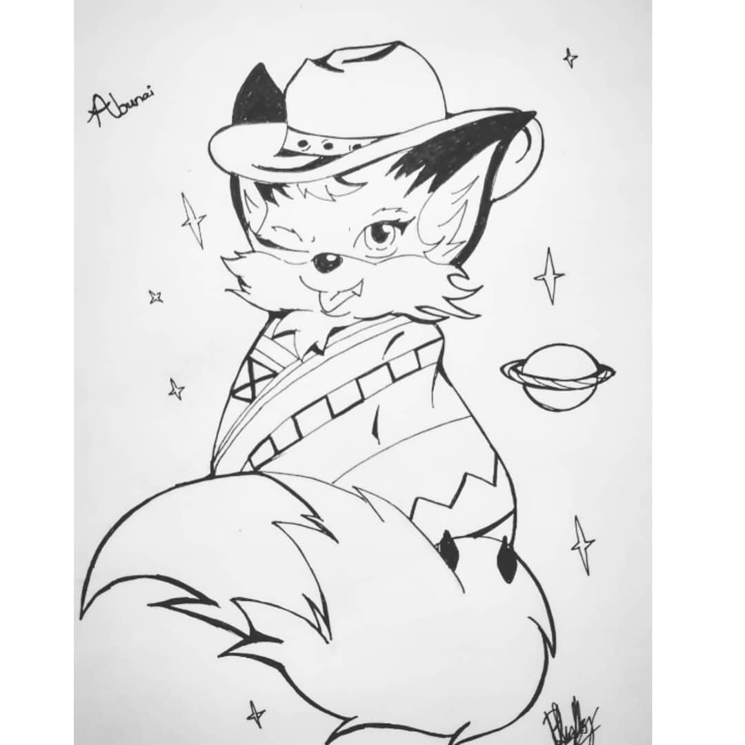 PhyllisArtpage's tweet photo. ✨Kitsune ✨
Me and my friend @nabi_artpage made art for  @abunaicon
Inspired by the amazing artist @howlingriot
She really makes beautiful art.

#abunai #abunaicon #kitsune #con #convention #conventie #tomocon #animecon #dutch #cosplay  #art #lineart #traditionalart #digitalart https://t.co/ueEMoSsZor