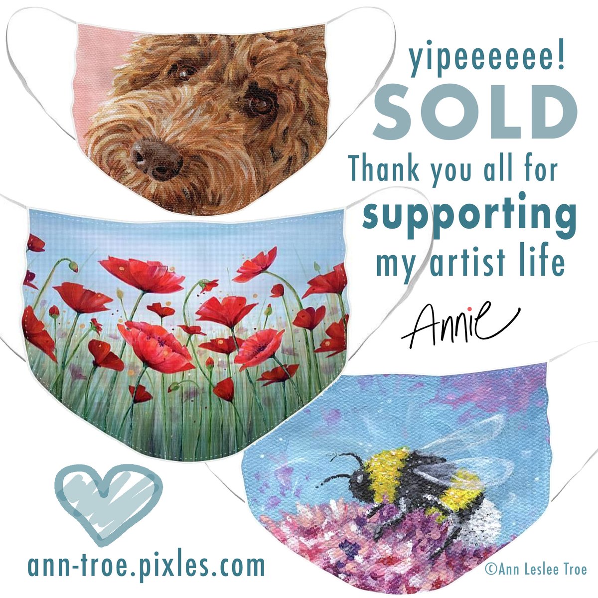 AnnieTroe's tweet image. TY buyer from Nebraska City! U all give me hope 🥰 Be well 💕(Over 180 designs to choose from)
ann-troe.pixels.com/shop/face+masks #facemasks #funfacemasks #flowerfacemasks #dogfacemasks #beefacemasks #catfacemasks #birdfacemasks #cowfacemasks #annietroe #joyspreader #omaha #nebraska