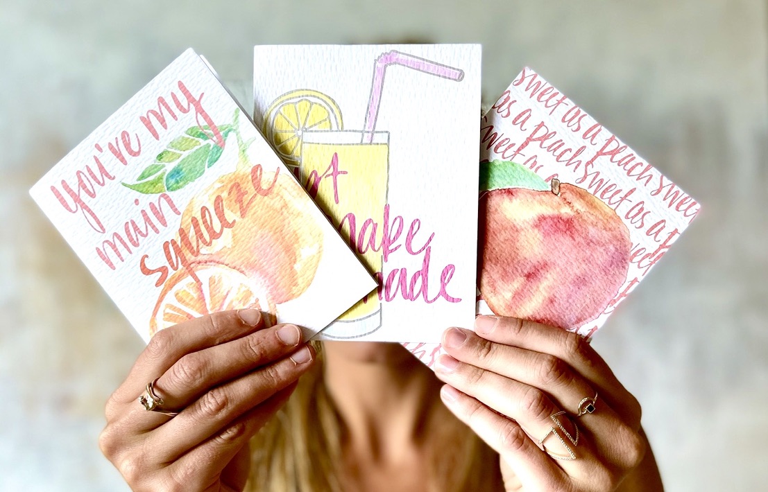 Send the sweetest card to a dear friend! 🍋 🍊 🍑 #watercolorfruit

#greetingcarddesign #stayconnected #dailyillustration #watercolorpaintings #printartist