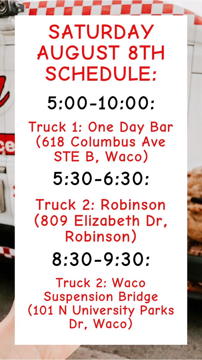 So many stops today, which means so many opportunities for some ice cream!!! 🍦🤩

Check out our schedule for today and come see us!