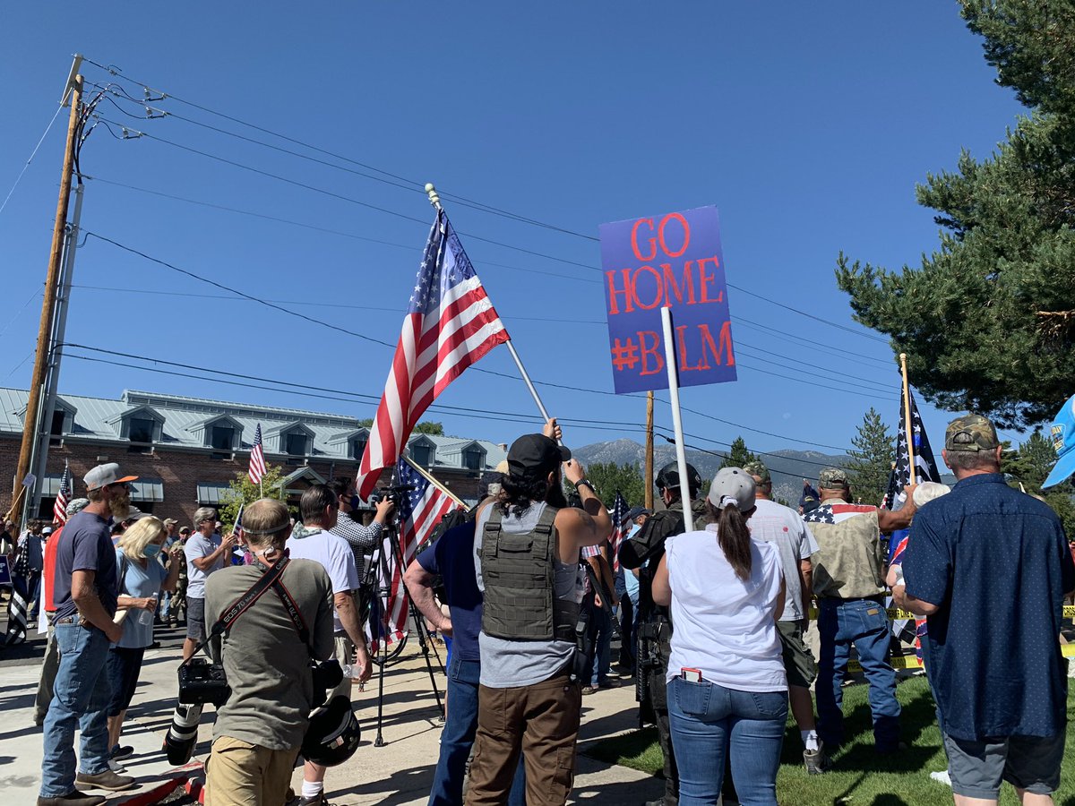 Protest against Douglas County Sheriff Dan Coverley after he told a local library to not call 911 after the library tried to make a statement in solidarity with the  #BlackLivesMatter   movement.He said he respects the right to protest.Hundreds ofpeople in support of law enforcement