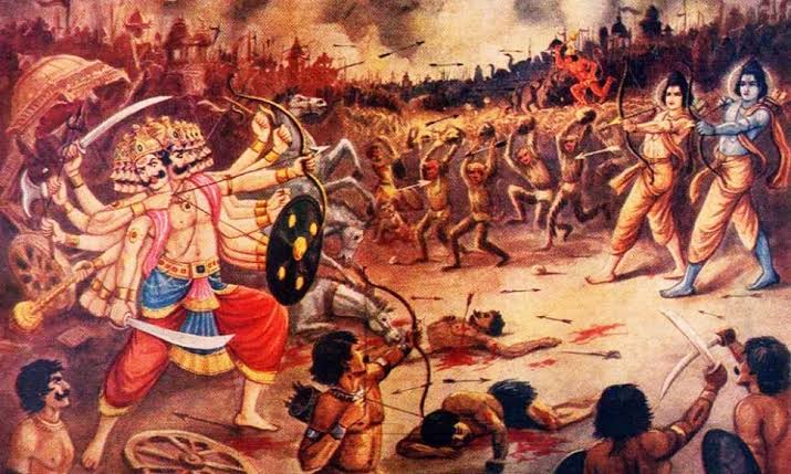 Shree Lalithambika Blessings to Hanumantha - RamayanaDuring the Rama Ravana Yudha, almost in the last days Ravana Bhrama was very much tired & had no energy to fight. Ravana's powers got exhausted, given by Shiva & Bhrama. He lost Indrajith, Kumbhakarna and Prahastha the chief