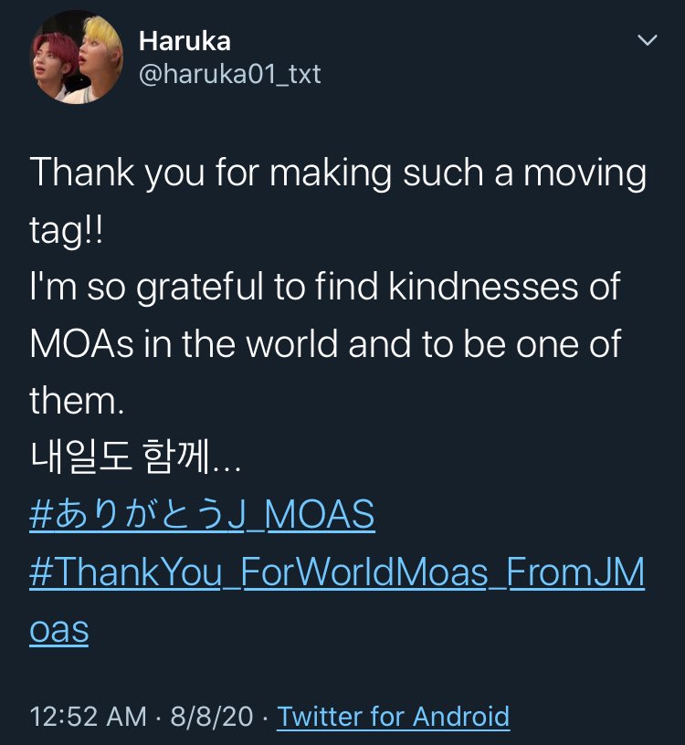 in fact, they were so thankful that they even started the hashtag  #ThankYou_ForWorldMoas_FromJMoas to thank i-moas for their hashtag and support!!! sooo sweet 