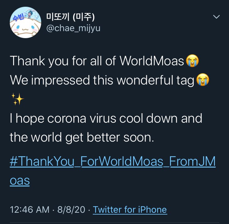 in fact, they were so thankful that they even started the hashtag  #ThankYou_ForWorldMoas_FromJMoas to thank i-moas for their hashtag and support!!! sooo sweet 