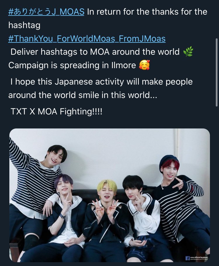 in fact, they were so thankful that they even started the hashtag  #ThankYou_ForWorldMoas_FromJMoas to thank i-moas for their hashtag and support!!! sooo sweet 