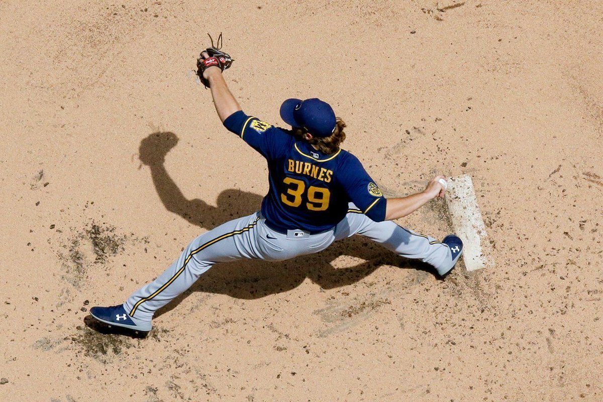 RARE_DESIGN's tweet photo. We love seeing the Brewers at work in their new uniforms! In our probably (very) biased opinion, they’re the best uniforms in baseball. #GloveStory #raredesign #ThisIsMyCrew https://t.co/Hmh6H2J6lJ