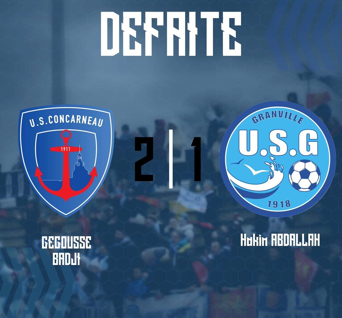 US_Granville's tweet photo. #USCUSG | DÉFAITE DE L'USG
Première défaite pour l'USG. Pensionnaire de N1, Concarneau aura fait respecter la hiérarchie face à des Granvillais qui auront montrés de bonne choses.
Prochain match pour l'équipe samedi 15 août face à la Pro 2 "B" du @SMCaen.
#AllezGranville ⚪🔵 https://t.co/ZGuru2j2i8